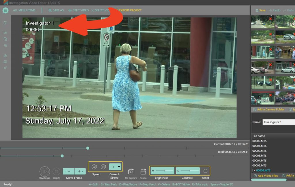 Main Investigation Video Editor